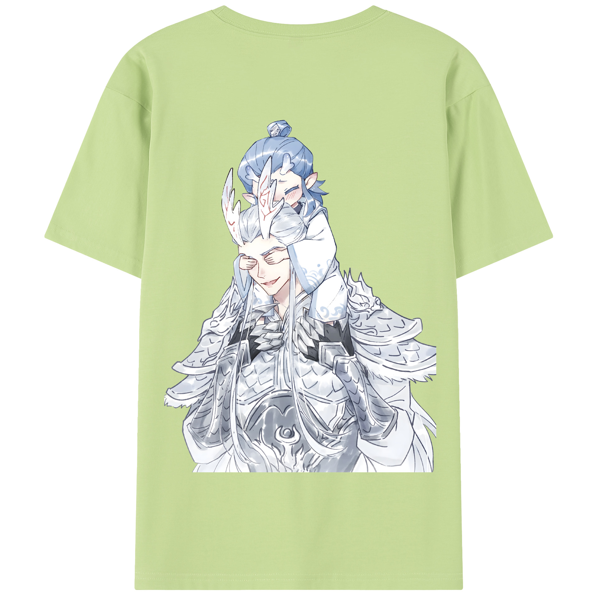 （画像用） Ne Zha 2 ナタ 魔童の大暴れ 綿100％半袖Tシャツ（背面プリント）
